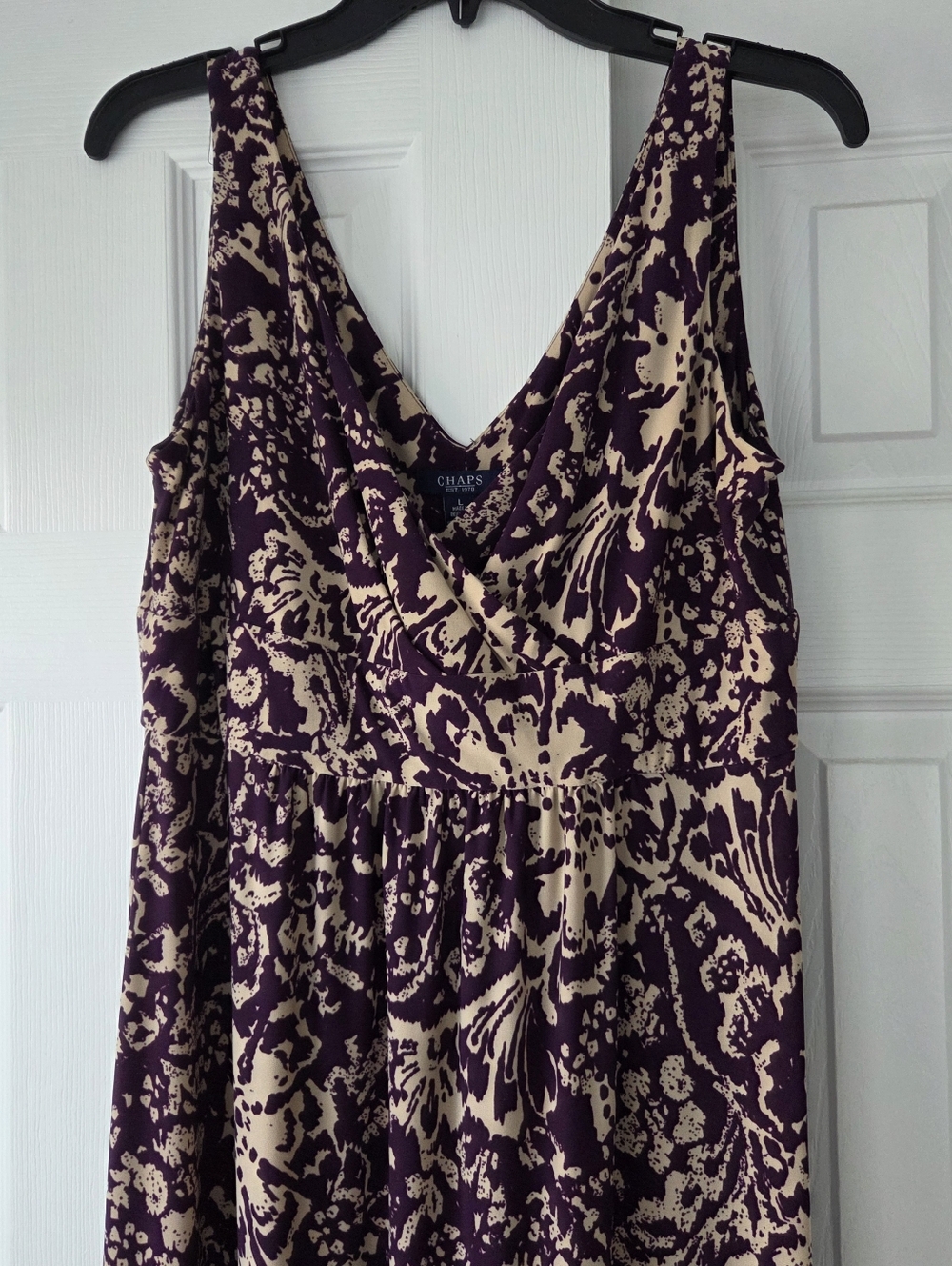 Ralph Lauren "Chaps" Maxi Dress Purple/Cream  Pre-Loved VG Condition Size L
